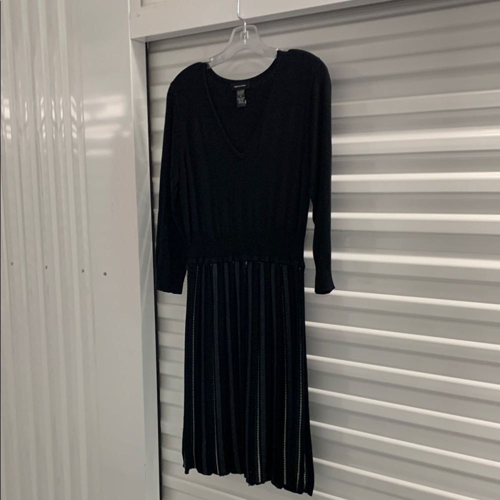 Spense Black Long Sleeve Sheath Dress
